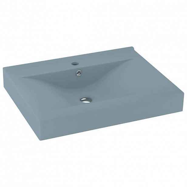 vidaXL Luxusní umyvadlo otvor na baterii světle modré 60x46cm keramika