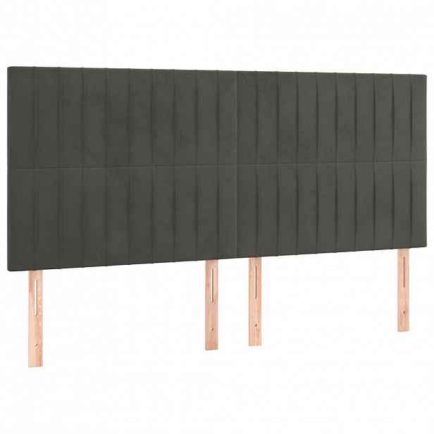 vidaXL Čelo postele tmavě šedé 160x5x118/128 cm sametové