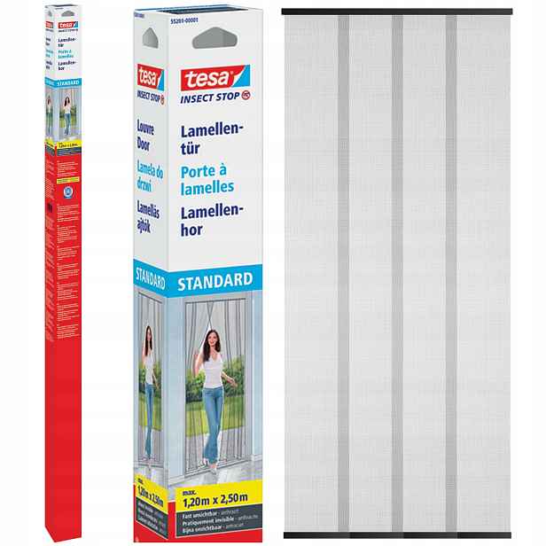 Moskytiéra na dveře Lamela Tesa Okenní síť na hmyz 120 x 250 cm Černá