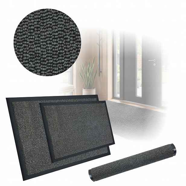 Rohožka pod dveře Sada 2ks 40x60cm 60x90cm Protiskluzová Šedá