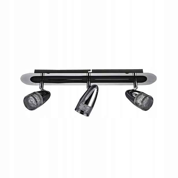 stropní svítidlo Led černá chrom 3000K 3 nastavitelné reflektory 45 cm Italux