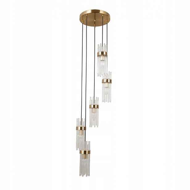Stropní Svítidlo Visící Taraso Zlatý Kov Sklo 3xE14 40W 120cm Italux