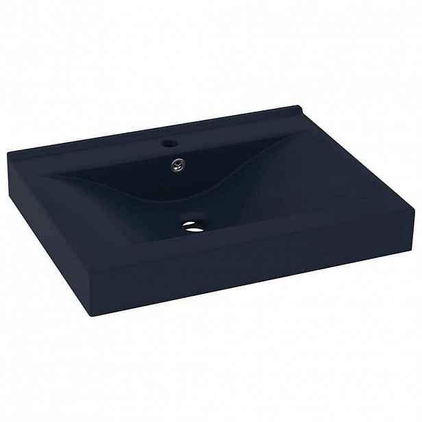vidaXL Luxusní umyvadlo otvor na baterii tmavě modré 60x46 cm keramika