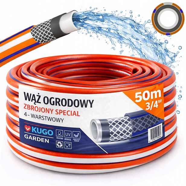Hadice 3/4" 50 m 4VRSTVÁ Special Vyztužená Polská Výroba