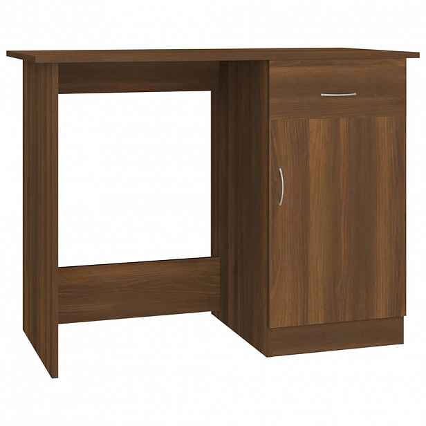 vidaXL Psací stůl hnědý dub 100 x 50 x 76 cm kompozitní dřevo