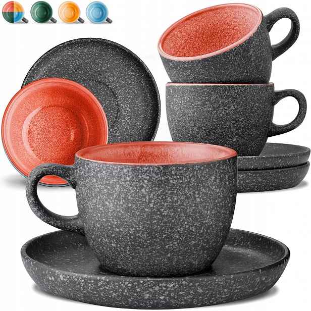 Cosumy Sada šálků na cappuccino 4 x 200 ml Šálky z keramiky Dárek