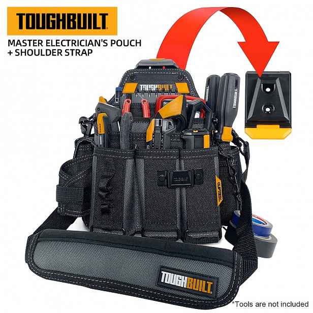 TEMU TOUGHBUILT Master Elektrikářská brašna s ramenním popruhem - Rychle uspořádejte nářadí, ideální pro pracoviště a opravy