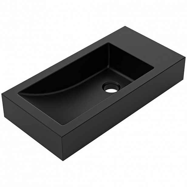 Umyvadlo z litého mramoru Sofia - černá matná - 50x25 cm