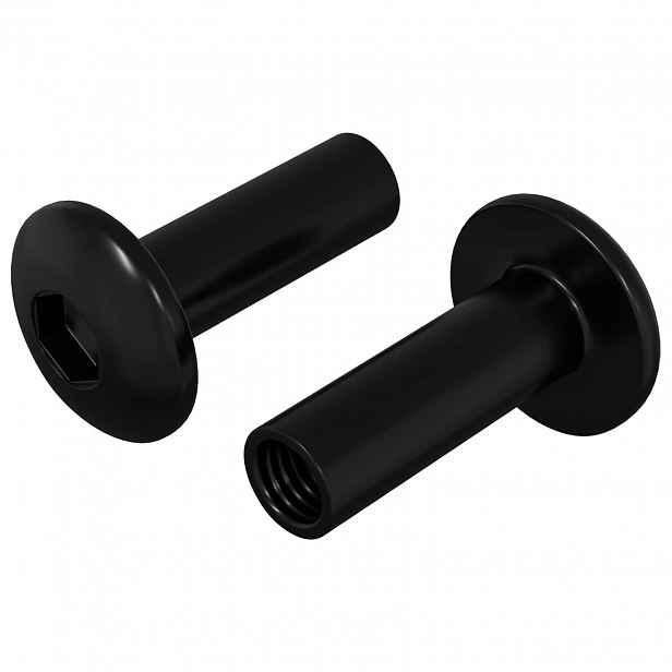 vidaXL Hlavice matice 2 ks Černý M4 x 14,5 mm Kov