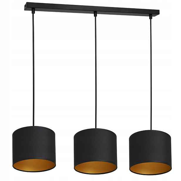 Luminex Závěsné svítidlo Arden 3xE27 Černá/Zlatá, Textil, 15W