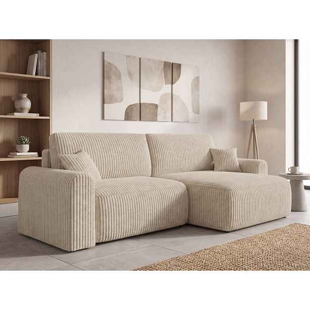 Rozkládací oboustranná sedací souprava do L NORDEN TILIA 250x140 cm, krémová
