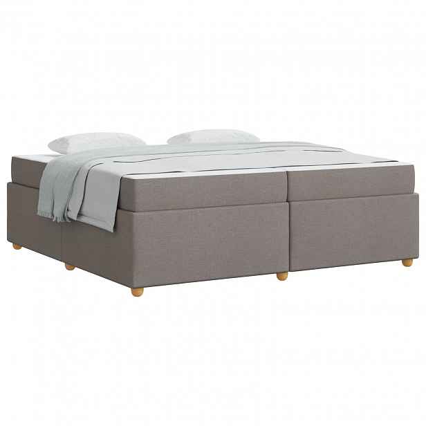 vidaXL Rám postele Taupe 200 x 200 cm textil