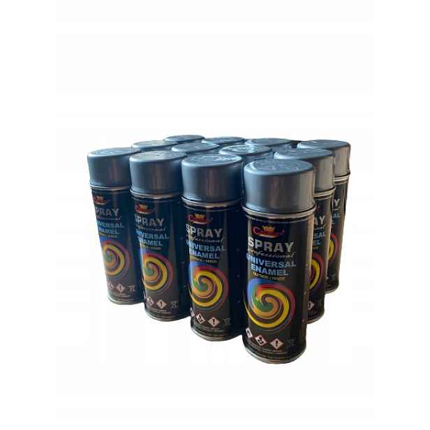 Barva 12 Ks Lak Sprej Smalt 400ml Ral 9006 Stříbrná