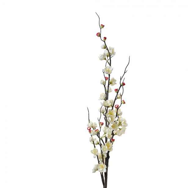 Dekorace umělá bíle kvetoucí větvička Blossom - 7*7*115 cm Clayre & Eef