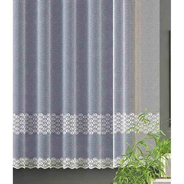 Mg Záclona žakár 628/128 Bílá 350x160 cm Hotová S Páskou M