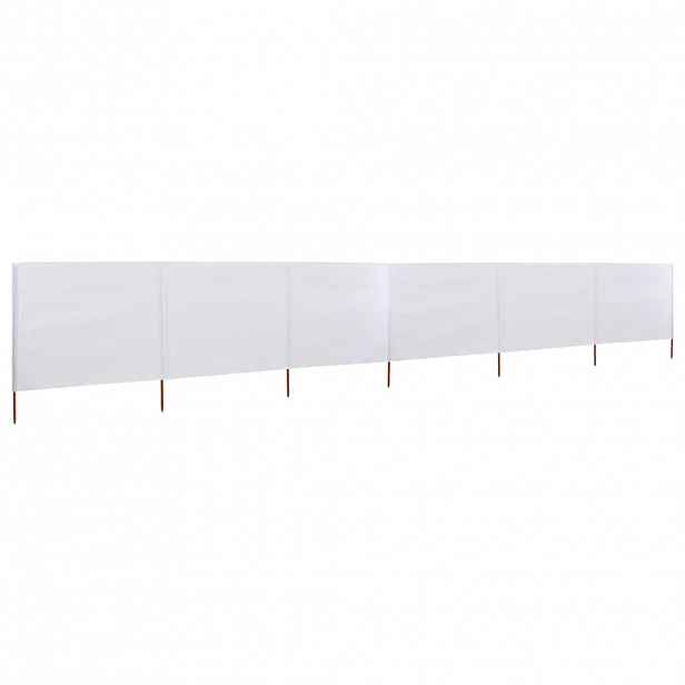 vidaXL 6dílná zástěna proti větru bílá 800 x 80 cm látková
