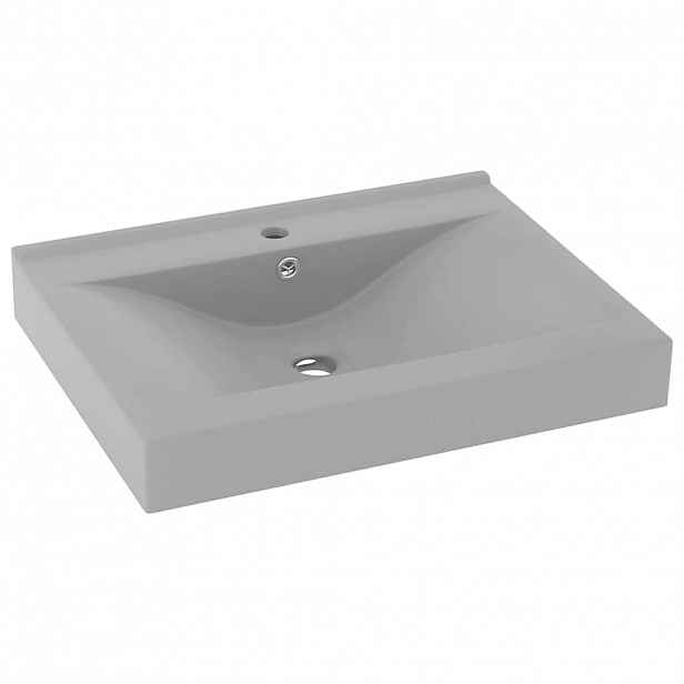 vidaXL Luxusní umyvadlo otvor na baterii světle šedé 60x46 cm keramika