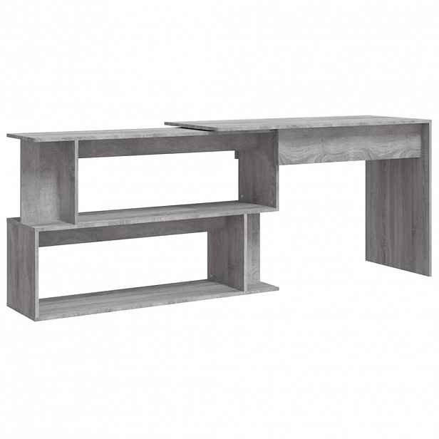 vidaXL Rohový psací stůl šedý sonoma 200 x 50 x 76 cm kompozitní dřevo