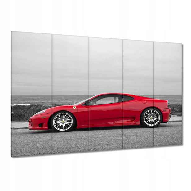 Obrazy 100x70 Červené ferrari na pláži