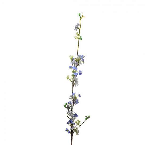 Dekorace umělá větvička s modrými kvítky - 5*5*100 cm Clayre & Eef