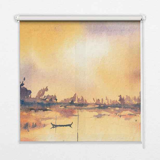 TULUP VNITŘNÍ roleta - okenní roleta - roleta - 60x140 cm - Západ slunce nad jezerem