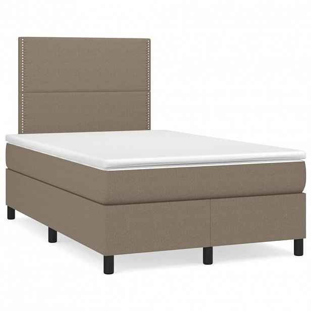 vidaXL Box spring postel s matrací taupe 120x200 cm textil