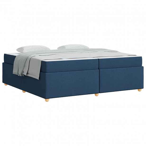 vidaXL Rám postele s matrací Modrá 200 x 200 cm textil