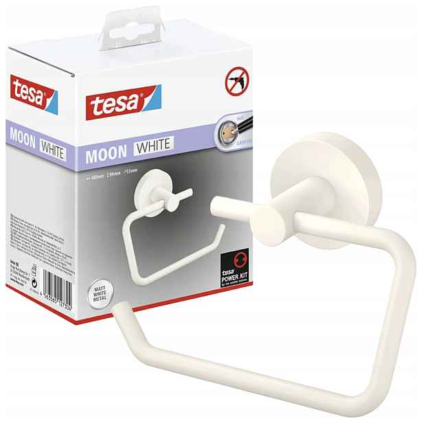 Držák na toaletní papír Samolepicí Závěsný Tesa Moon White Kovový