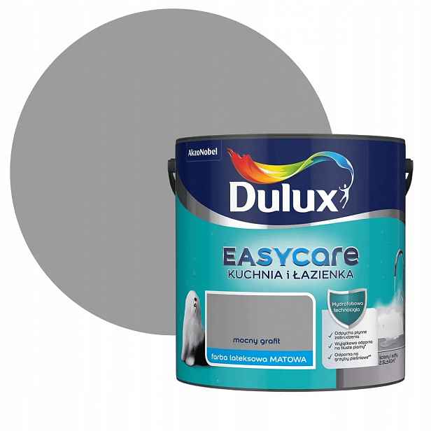 Dulux Easy Kuchyň Koupelna Silný grafit 2,5L Mat Barva Na Stěny A Stropy