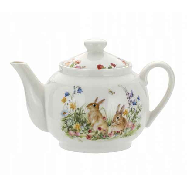 Porcelánová konvice na čaj, zajíček, velikonoční porcelán, 1 l