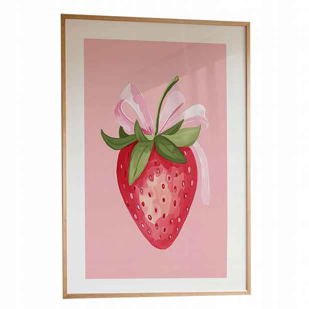 Obraz Jahoda s mašličkou A3 Plakát Rámeček Dřevěný 30x42 cm