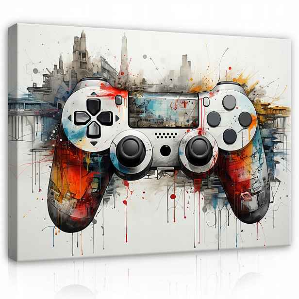Obraz Pro Hráče Mládežnický Gaming Graffiti na Plátně na Zeď Velký 120x80