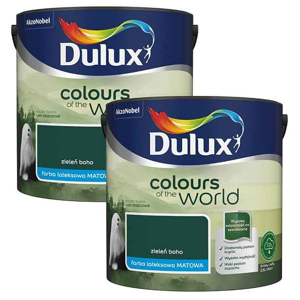 Set Dulux Barvy Světa 2x2,5L Barva Latexová Emulze Zeleň Boho 2,5L