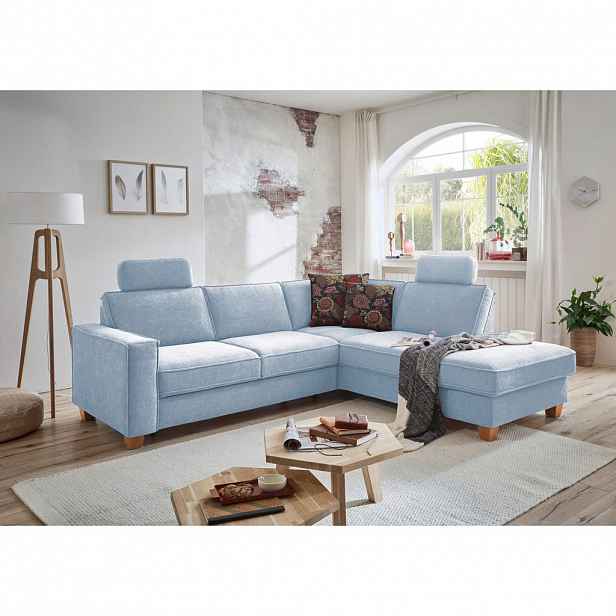 Sit & More ROHOVÁ SEDAČKA, textil, světle modrá