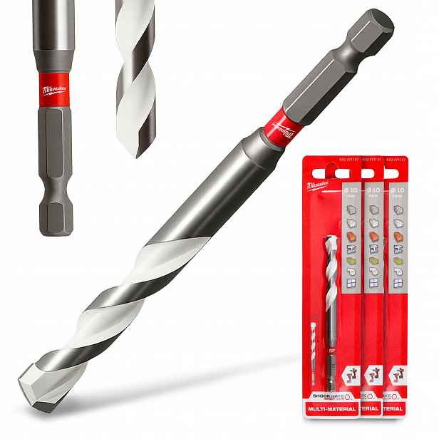 3x Univerzální Vrták Příkladva 10 mm 120x60 Betonu Dřevo Gres H1-P
