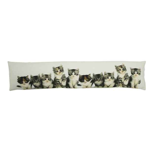 Bílý bavlněný dlouhý polštář s koťátky Kittens - 90*20*10cm Mars & More