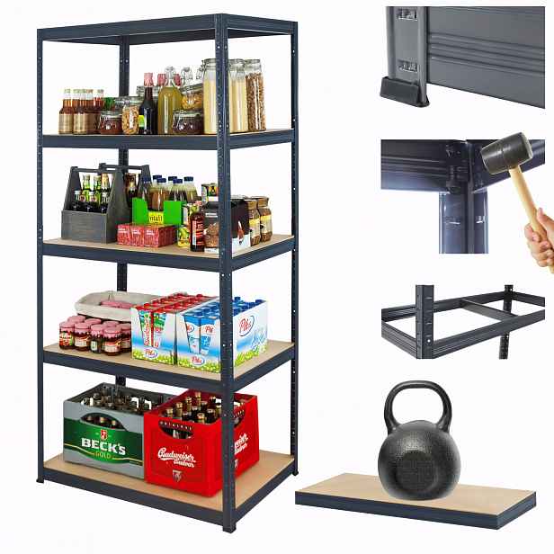 Kovový skladový regál Premium Helios 196x120x35 cm 5Px175 kg Polský