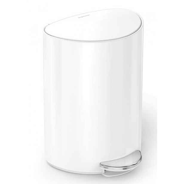Pedálový odpadkový koš Simplehuman 6 l bílá ocel SHCW2108