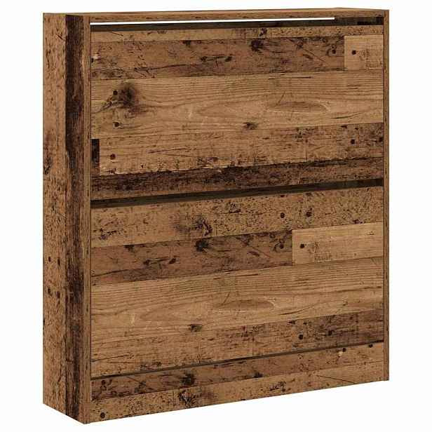 vidaXL Skříň na obuv 80 x 21 x 87,5 cm Kompozitní dřevo Staré dřevo