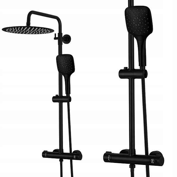 Černý Sprchový Set Sprchový sloup 30 cm