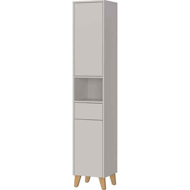 Krémová matná vysoká koupelnová skříňka 33x181 cm Arnea – Germania