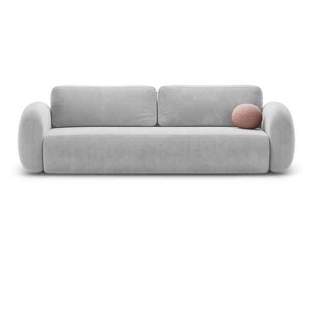 Světle šedá sametová rozkládací/s úložným prostorem pohovka 262 cm Tonale – Cosmopolitan Design