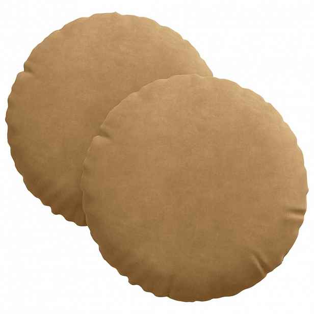 vidaXL Polštáře na sedadla 2 ks samet Hnědá Ø30 x 13 cm