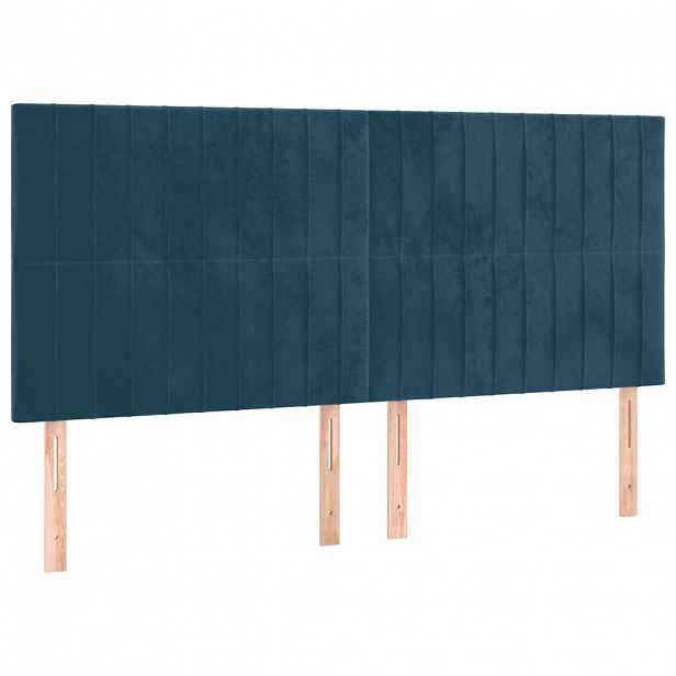 vidaXL Čelo postele tmavě modré 180x5x118/128 cm sametové