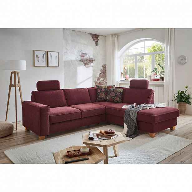 Sit & More ROHOVÁ SEDAČKA, textil, tmavě červená