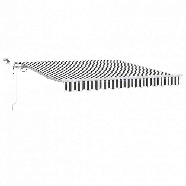 vidaXL Automatická zatahovací markýza s LED antracit a bílá 300x250 cm