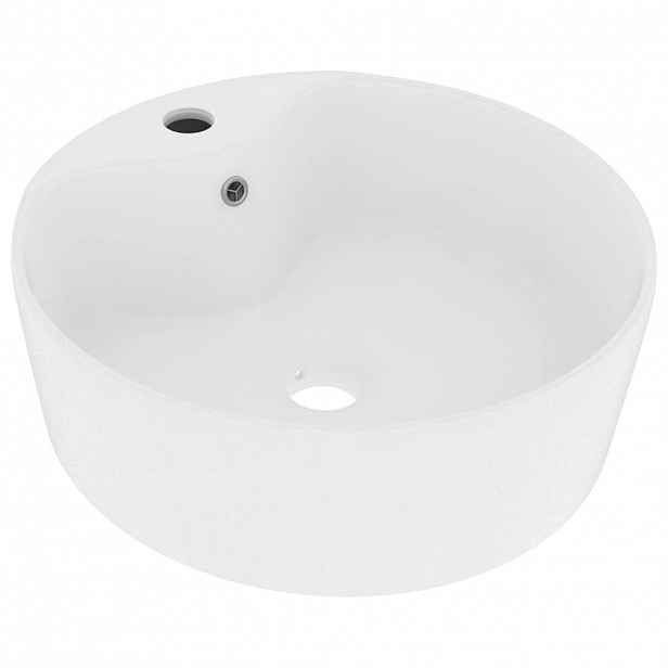 vidaXL Luxusní umyvadlo s přepadem matné bílé 36 x 13 cm keramické
