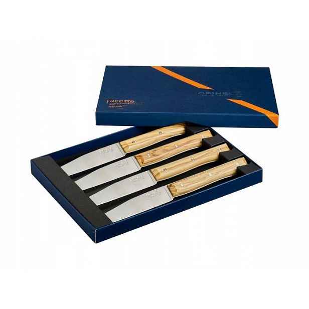 Opinel Sada 4 nožů Facette Box Olive Wood
