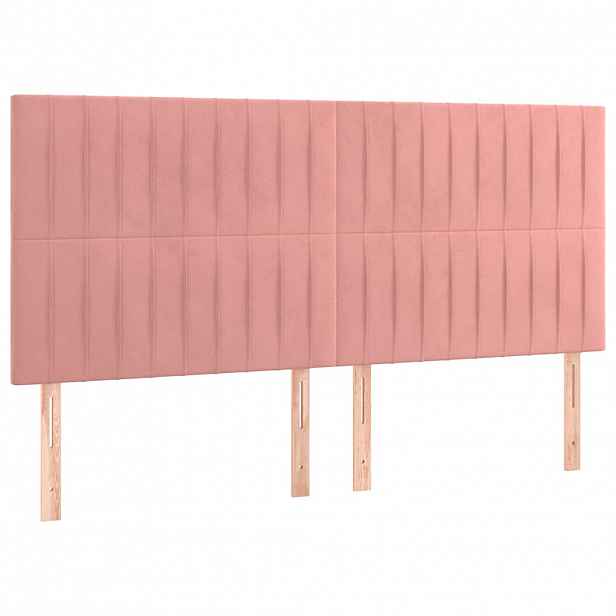 vidaXL Čelo postele růžové 180x5x118/128 cm sametové