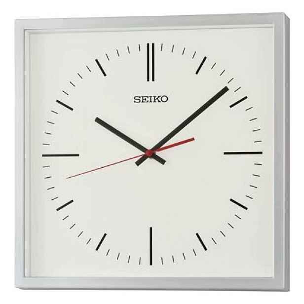Čitelné Klasické Stříbrné Čtvercové Japonské Hodiny Seiko QXA868A 31 cm